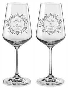 Svatební skleničky na víno Náš příběh 2 ks