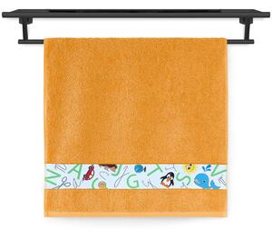 Dětský ručník Veba NORA Abeceda tisk oranžová Velikost: 50x100 cm