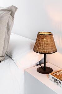 SUMBA černá/ratan mini stolní lampa - FARO