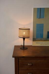 MAMBO S černá/ratan stolní lampa - FARO