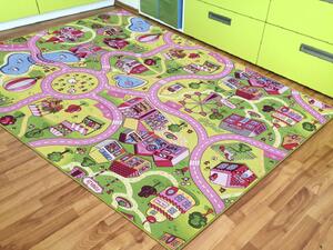 BrenoKusový koberec SWEET TOWN 26, Růžová, Vícebarevné, 140 x 200 cm