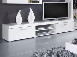 CAMA Televizní stolek SAMBA - bílá/bílý lesk