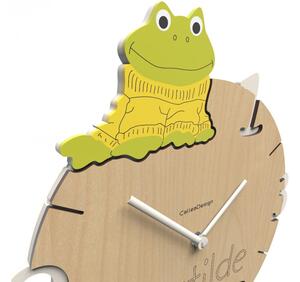 Dětské hodiny CalleaDesign žabka 36cm (možnost vlastního jména)