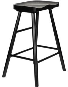 White Label Černá dubová barová židle WLL VANDER 64 cm