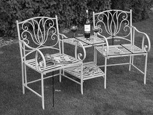 Kovový stolek a dvě židle, zahradní set Tulip