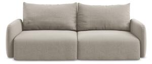 Taupe sametová rozkládací/s úložným prostorem pohovka 238 cm Kalena – Makamii