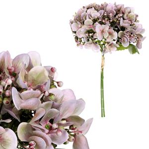 Umělý puget hortenzií, 20 x 35 x 20 cm, sv. fialová