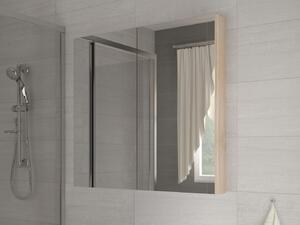 Koupelnová skříňka na stěnu Delia 60 dub sonoma světlý + zrcadlo. 780225