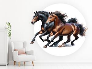 Běžící pár koní arch 75 x 69 cm