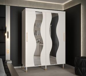 Šatní skříň Abi Calipso Sew Barva korpusu: Bílá, Rozměry: 100 cm, Dveře: Bílá + zrcadlo