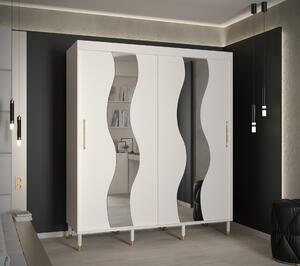 Šatní skříň Abi Calipso Sew Barva korpusu: Černá, Rozměry: 180 cm, Dveře: Černá + zrcadlo