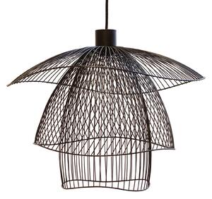 Závěsná svítidlo Forestier, Papillon S, stmívatelné, Černá, Obývací pokoj, Kov, Design