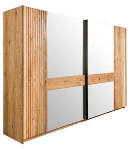 ŠATNÍ SKŘÍŇ SE ZRCADLEM, dub, barvy dubu, 296/214/61 cm Linea Natura - Šatní skříně
