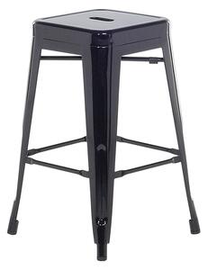 Sada 2 ocelových barových stoliček 60 cm černé CABRILLO