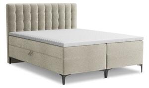 Taupe boxspring postel s úložným prostorem 180x200 cm Puhala – Makamii