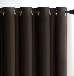 Hnědý sametový dimout závěs 140x270 cm Eyelets – Restilo