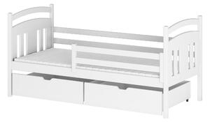 Dětská postel 80 cm Kayla (s roštem a úl. prostorem) (bílá). 1012809