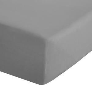 Šedé napínací perkálové prostěradlo 90x190 cm Easy Iron Percale – Catherine Lansfield