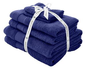 Tmavě modré froté bavlněné ručníky a osušky v sadě 6 ks Anti-Bacterial – Catherine Lansfield