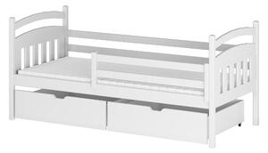 Dětská postel 80 cm Susy (s roštem a úl. prostorem) (bílá). 1012829
