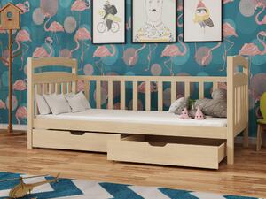 Dětská postel 90 cm Tobie (s roštem a úl. prostorem) (borovice). 1012904