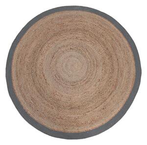 LABEL51 Přírodní/šedý kulatý koberec Braos XXL z juty, 180x180 cm