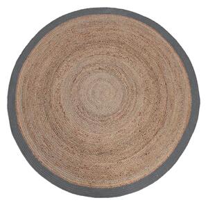 Přírodní/šedý kulatý koberec Braos XL z juty, 150x150 cm