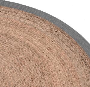 Přírodní/šedý kulatý koberec Braos L z juty, 120x120 cm