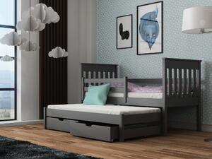 Dětská postel 80 cm TOYA (s roštem a úl. prostorem) (grafit). Vlastní profesionální přeprava až k Vám domů 1013042
