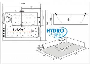 NIKIDO HydroMasážní vana DIABLO s panely 180x150 s ohřevem