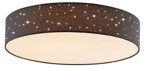 Stropní lampa Lindby, Ellamina, stmívatelné, Černá, Obývací pokoj, Tkanina / Textil, Moderní