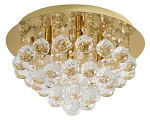 Stropní Lampa Lindby, Gillion, stmívatelné, Zlatá / mosazná, Obývací pokoj, Křišťál, Design