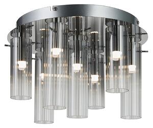 Stropní Lampa Lucande, Korvitha, stmívatelné, Šedá, Obývací pokoj, Sklo, Moderní