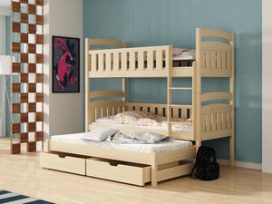Dětská postel 80 cm OLLIE (s roštem a úl. prostorem) (borovice). 1013204