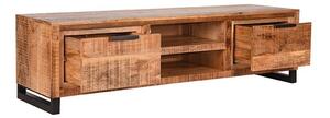 LABEL51 TV stolek Glasgow - přírodní mangové dřevo - 160 cm