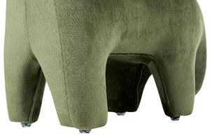 Sametová stolička ve tvaru zvířete zelená BRONTOSAUR