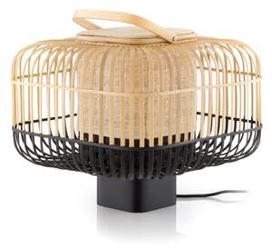 Stolní lampa Forestier, Bamboo Square S, Černá, Obývací pokoj, Bambus, Design