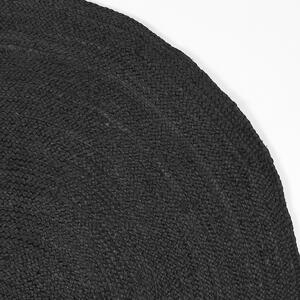Černý kulatý koberec Braos XL z juty, 150x150 cm