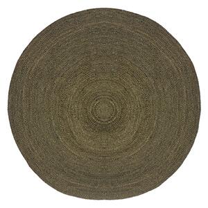 LABEL51 Zelený kulatý koberec Braos XL z juty, 150x150 cm