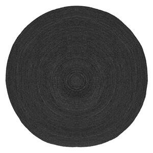 LABEL51 Černý kulatý koberec Braos XL z juty, 150x150 cm