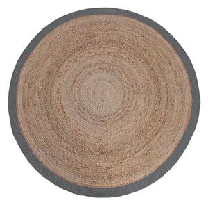 LABEL51 Přírodní/šedý kulatý koberec Braos M z juty, 90x90 cm