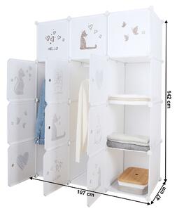 Dětská modulární skříň Atlas (bílá + hnědá). 1028906