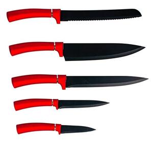 Sada nožů KITCHISIMO Rosso 5ks nepřilnavý povrch
