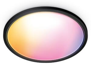 Stropní Lampa WiZ, SuperSlim, stmívatelné, Černá, Obývací pokoj, Plast, Moderní