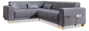 Šedá rozkládací/s úložným prostorem rohová pohovka (levý roh/do L) Classy Sophie – Miuform