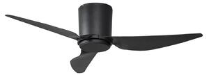 Stropní ventilátor Aulo Ø 123 cm černý tichý DC Lindby, Aulo, Černá, Obývací pokoj, Kov, Moderní