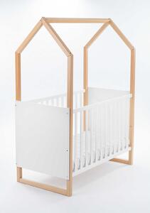 Dětská postýlka LITTLE HOUSE | bílá buk 60 x 120 cm