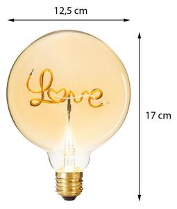 DekorStyle LED žárovka LOVE 2W E27 teplá bílá