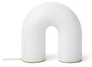 Stolní lampa ferm LIVING, Vuelta, stmívatelné, Bílá, Obývací pokoj, Sklo, Design