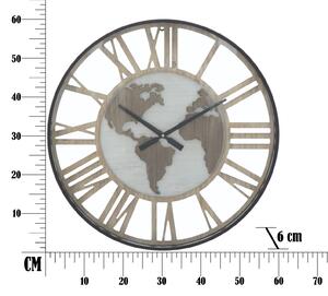 Hnědo-černé kovové nástěnné hodiny Mauro Ferretti Russo, 60 cm